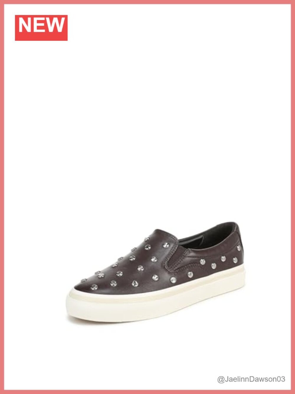 Studded Slip-On Loafers Leather Cushioned Sole Comfort